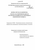 Дюкина, Светлана Владимировна. Средства массовой информации как системообразующий фактор современного политического процесса: дис. кандидат политических наук: 23.00.02 - Политические институты, этнополитическая конфликтология, национальные и политические процессы и технологии. Нижний Новгород. 2005. 189 с.