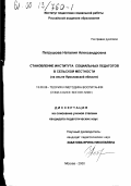 Петрушова, Наталия Александровна. Становление института социальных педагогов в сельской местности: На опыте Ярославской области: дис. кандидат педагогических наук: 13.00.06 - Теория и методика воспитания (по направлениям и сферам деятельности). Москва. 2000. 131 с.