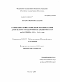 Дударева, Екатерина Борисовна. Становление профессиональной образовательной деятельности Государственной библиотеки СССР имени В.И. Ленина: 1920-е - 1940-е годы: дис. кандидат педагогических наук: 05.25.03 - Библиотековедение, библиографоведение и книговедение. Москва. 2010. 212 с.