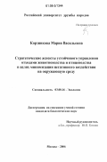 Корзникова, Мария Васильевна. Стратегические аспекты устойчивого управления отходами животноводства и птицеводства в целях минимизации негативного воздействия на окружающую среду: дис. кандидат биологических наук: 03.00.16 - Экология. Москва. 2006. 137 с.