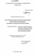 Колесников, Дмитрий Григорьевич. Стратегия и механизм развития регионального энергетического комплекса: на примере Карачаево-Черкесской Республики: дис. кандидат экономических наук: 08.00.05 - Экономика и управление народным хозяйством: теория управления экономическими системами; макроэкономика; экономика, организация и управление предприятиями, отраслями, комплексами; управление инновациями; региональная экономика; логистика; экономика труда. Ростов-на-Дону. 2007. 215 с.