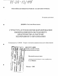 Додока, Светлана Николаевна. Структура и технология формирования информационно-обучающего пространства в системе непрерывного образования: дис. доктор педагогических наук: 13.00.08 - Теория и методика профессионального образования. Москва. 2003. 436 с.