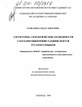 Рахматова, Саодат Анваровна. Структурно-семантические особенности глаголов мышления таджикского и русского языков: дис. кандидат филологических наук: 10.02.20 - Сравнительно-историческое, типологическое и сопоставительное языкознание. Худжанд. 2004. 183 с.