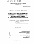 Редькина, Наталья Владимировна. Структурный CASE-анализ процессов региональной внешней торговли: На материалах Ставропольского края: дис. кандидат экономических наук: 08.00.05 - Экономика и управление народным хозяйством: теория управления экономическими системами; макроэкономика; экономика, организация и управление предприятиями, отраслями, комплексами; управление инновациями; региональная экономика; логистика; экономика труда. Ставрополь. 2004. 183 с.