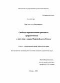 Баев, Александр Владимирович. Свобода передвижения граждан и приравненных к ним лиц в праве Европейского Союза: дис. кандидат юридических наук: 12.00.10 - Международное право, Европейское право. Москва. 2008. 197 с.