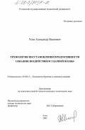 Усов, Александр Иванович. Технология восстановления продуктивности скважин воздействием ударной волны: дис. кандидат технических наук: 25.00.15 - Технология бурения и освоения скважин. Ухта. 2003. 86 с.