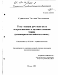 Курашкина, Татьяна Николаевна. Тематизация речевого акта "спрашивание" в художественном тексте: На материале английского языка: дис. кандидат филологических наук: 10.02.04 - Германские языки. Москва. 2003. 184 с.