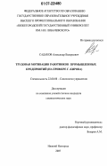 Садаков, Александр Валерьевич. Трудовая мотивация работников промышленных предприятий: на примере г. Кирова: дис. кандидат социологических наук: 22.00.08 - Социология управления. Нижний Новгород. 2007. 137 с.