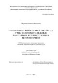 Миронова Елизавета Васильевна. Управление эффективностью труда учебно-вспомогательных работников вузов в условиях цифровизации: дис. кандидат наук: 00.00.00 - Другие cпециальности. ФГОБУ ВО Финансовый университет при Правительстве Российской Федерации. 2024. 192 с.