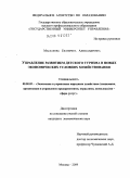 Маслакова, Екатерина Александровна. Управление развитием детского туризма в новых экономических условиях хозяйствования: дис. кандидат экономических наук: 08.00.05 - Экономика и управление народным хозяйством: теория управления экономическими системами; макроэкономика; экономика, организация и управление предприятиями, отраслями, комплексами; управление инновациями; региональная экономика; логистика; экономика труда. Москва. 2009. 154 с.