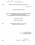 Суляндзига, Родион Васильевич. Влияние самоорганизации граждан на институционализацию новых форм социального управления: На примере коренных малочисленных народов Севера России: дис. кандидат социологических наук: 22.00.08 - Социология управления. Москва. 2005. 136 с.
