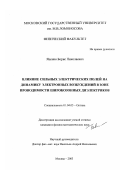 Яценко, Борис Николаевич. Влияние сильных электрических полей на динамику электронных возбуждений в зоне проводимости широкозонных диэлектриков: дис. кандидат физико-математических наук: 01.04.05 - Оптика. Москва. 2003. 121 с.