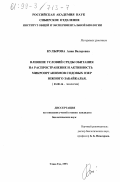 Кулырова, Анна Валеровна. Влияние условий среды обитания на распространение и активность микроорганизмов содовых озер Южного Забайкалья: дис. кандидат биологических наук: 03.00.16 - Экология. Улан-Удэ. 1999. 182 с.