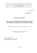 Латыпов, Айдар Рифович. Высокочастотный многофункциональный источник питания для электротехнологии: дис. кандидат наук: 05.09.03 - Электротехнические комплексы и системы. Уфа. 2018. 0 с.